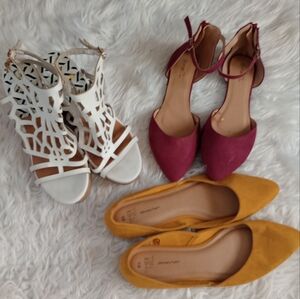 Bundle Three Pair Of Shoes Rue 21 Wedge And Flats